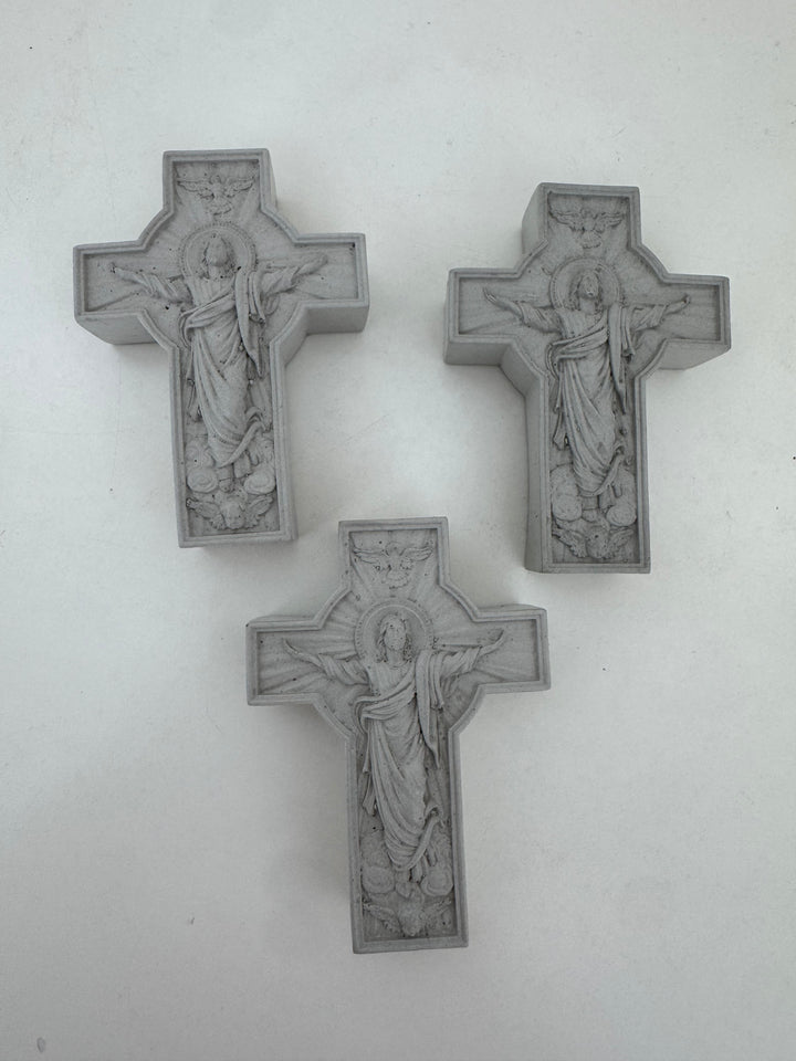 Cruz Cristo Concreto  - paquete de 12 piezas