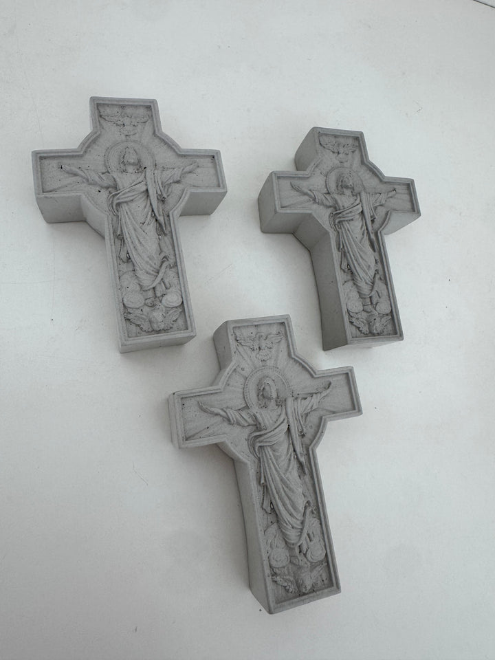Cruz Cristo Concreto  - paquete de 12 piezas