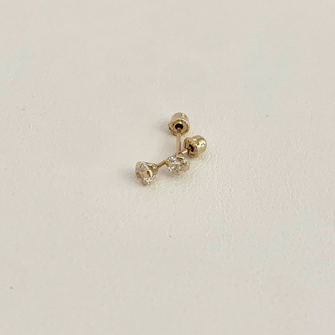 Broquel con Zirconia Oro 14K